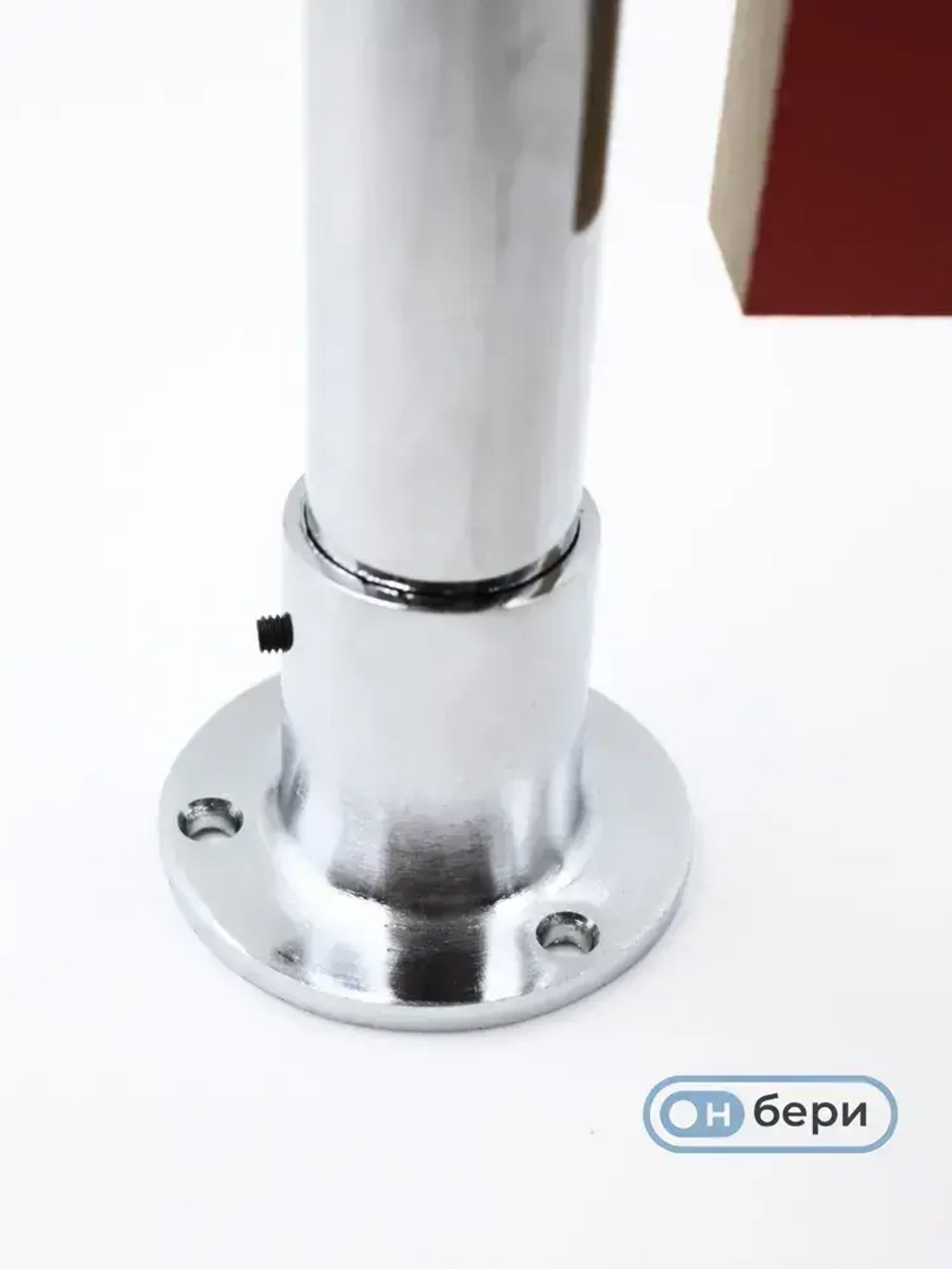 Фланец(КОМПЛЕКТ 4 ШТ) для труб хромированных D-25 мм, высокий, с фиксатором, торговое оборудование, система Джокер