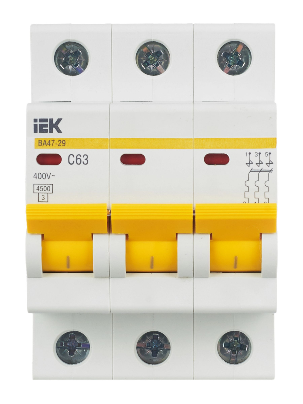 KARAT Автоматический выключатель ВА47-29 3P C 63А 4,5кА IEK