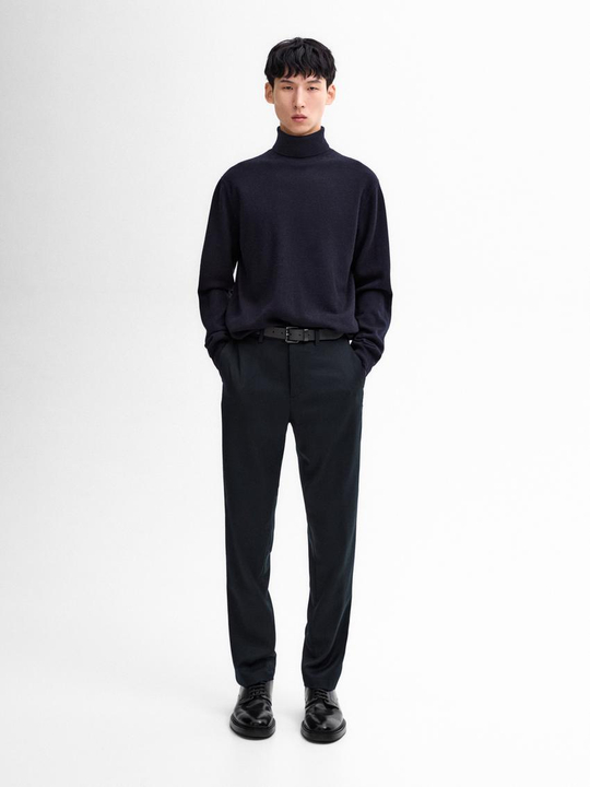Massimo Dutti Свитер из смесовой шерсти, темно-синий