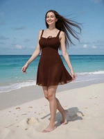 Купальник-платье слитный однотонный большой размер