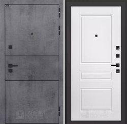 Входная металлическая дверь Лабиринт INFINITY (ИНФИНИТИ) Бетон темный / 03 Белый софт
