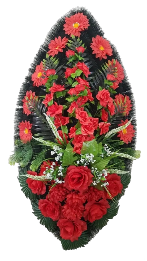 Похоронный венок из искусственных цветов «Классика №24» (90 см)