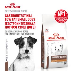 Сухой кормRoyal Canin Gastrointestinal Low Fat Small Dog для взрослых собак мелких пород при нарушениях пищеварения