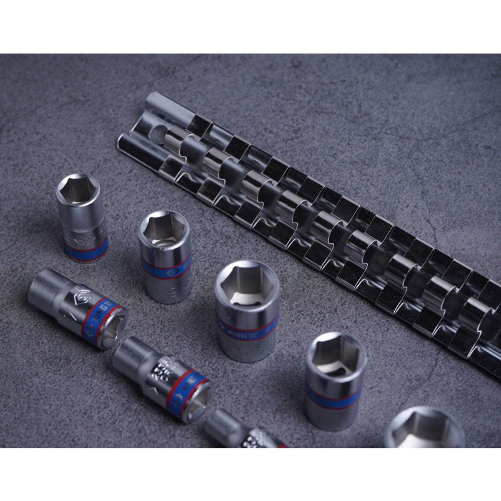 KING TONY (2509MR) Набор торцевых головок 1/4", 6-гранные, 4-13 мм, 9 предметов