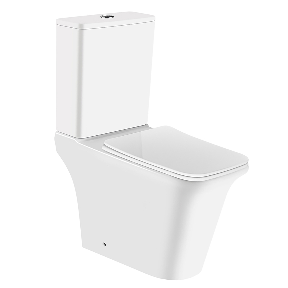 Унитаз-компакт безободковый Azario Avero AZ-3121-G с крышкой-сиденьем микролифт, белый