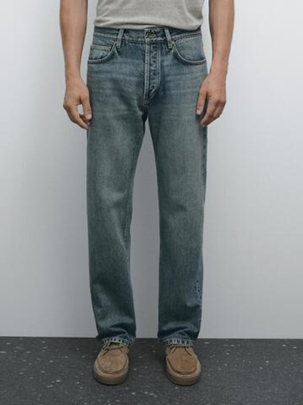 Massimo Dutti Джинсы прямого кроя, средне-синий