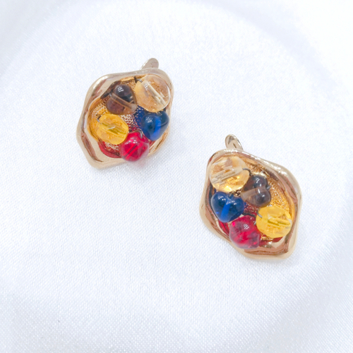 "Модест" серьги в золотом покрытии из коллекции "Гауди" от Jenavi с английским замком