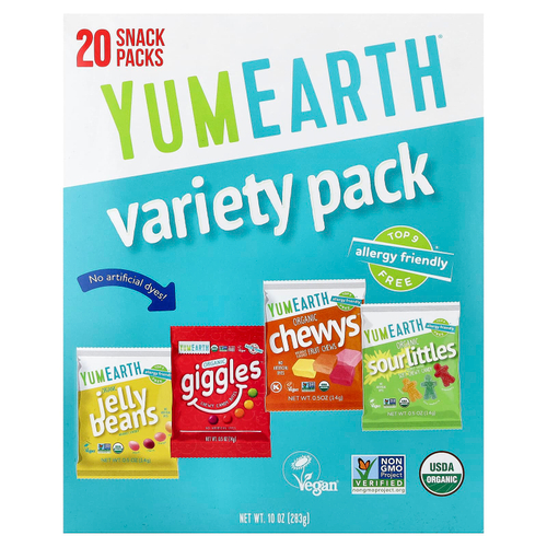 YumEarth, Ассорти, 20 упаковок снеков по 14 г (0,5 унции)