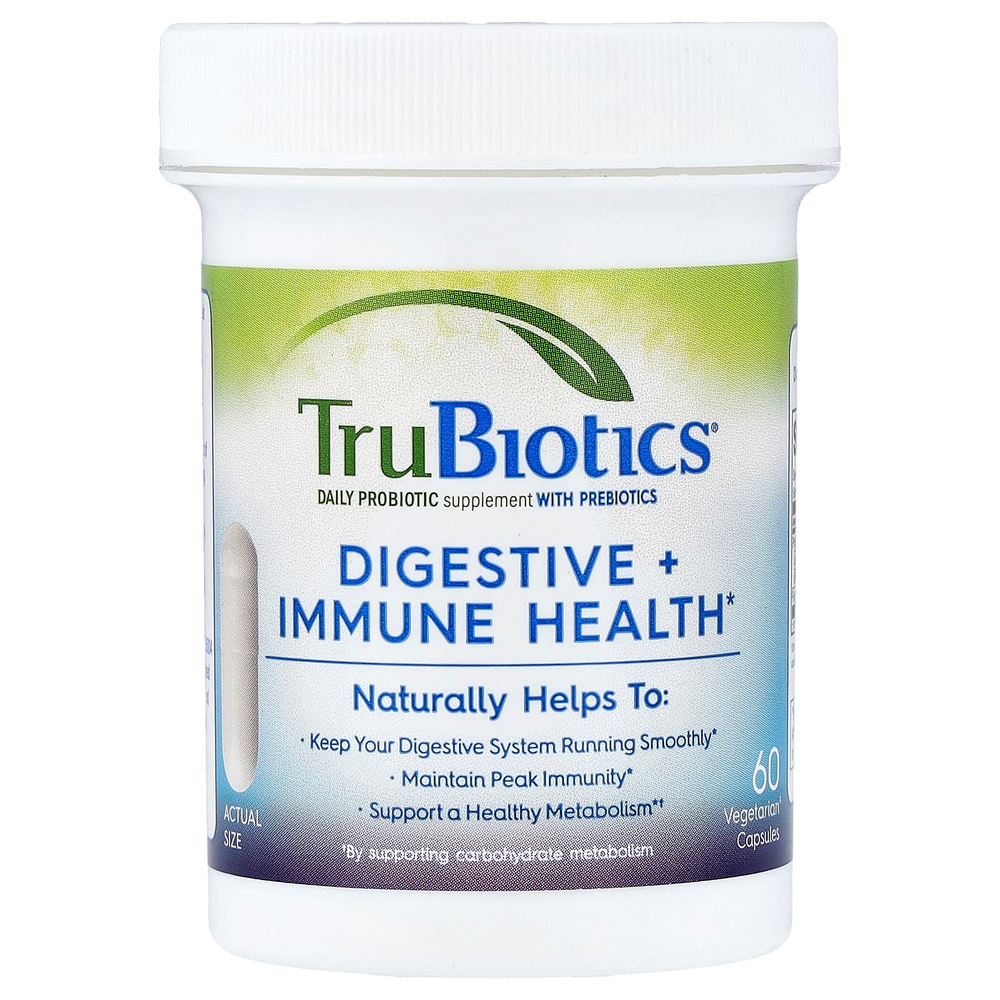 TruBiotics, Здоровье пищеварительной и иммунной систем, 60 вегетарианских капсул
