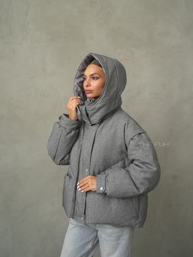 Графитовый пуховик-трансформер на молнии