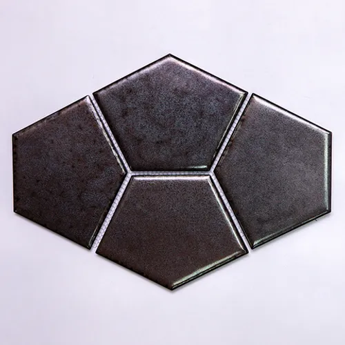 Мозаичная плитка из керамики R-307 Rustic глянцевая гладкая серебро перламутр