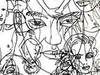 Зонт-трость Jean Paul Gaultier JPG-500-Visages Cocteau