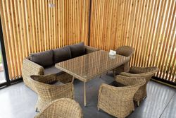 "Кальяри" диван трехместный плетеный из искусственного ротанга (гиацинт), цвет соломенный