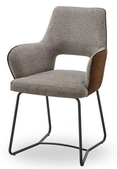 Стул мягкий обеденный с подлокотниками Krup 2 серый