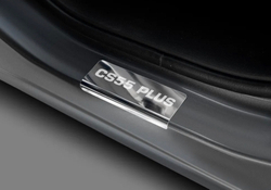 Накладки на пороги AutoMax для Changan CS55 Plus 2021-н.в. , нерж. сталь, с надписью, 4 шт., AMCHCS5501.1