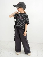 Штаны для девочки карго с карманами