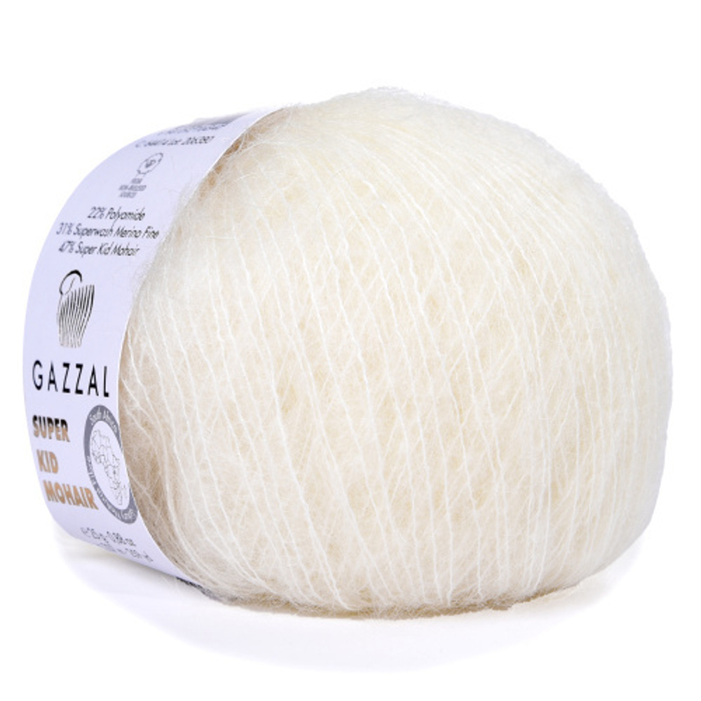 Пряжа Super Kid Mohair, 25г,237м, 47%супер кид мохер,31%мериносовая шерсть, 22% па (цена за 1шт)