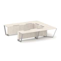 Steel Meet Стол переговорный П-образный KD-PR.B.SP-11P Денвер Светлый/Металл Серый 3200*3200*750