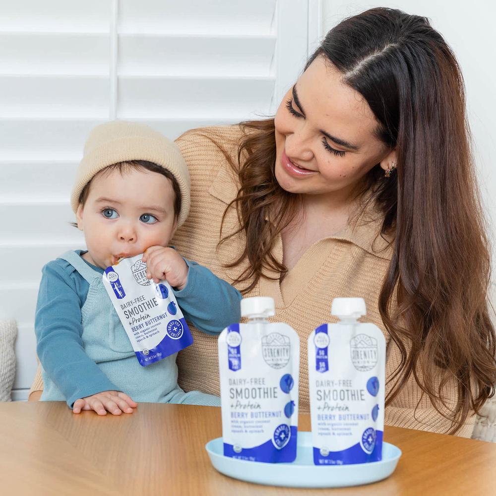 Serenity Kids, Смузи без молочных продуктов с белком, для детей от 6 месяцев, ягодный орех, 99 г (3,5 унции)