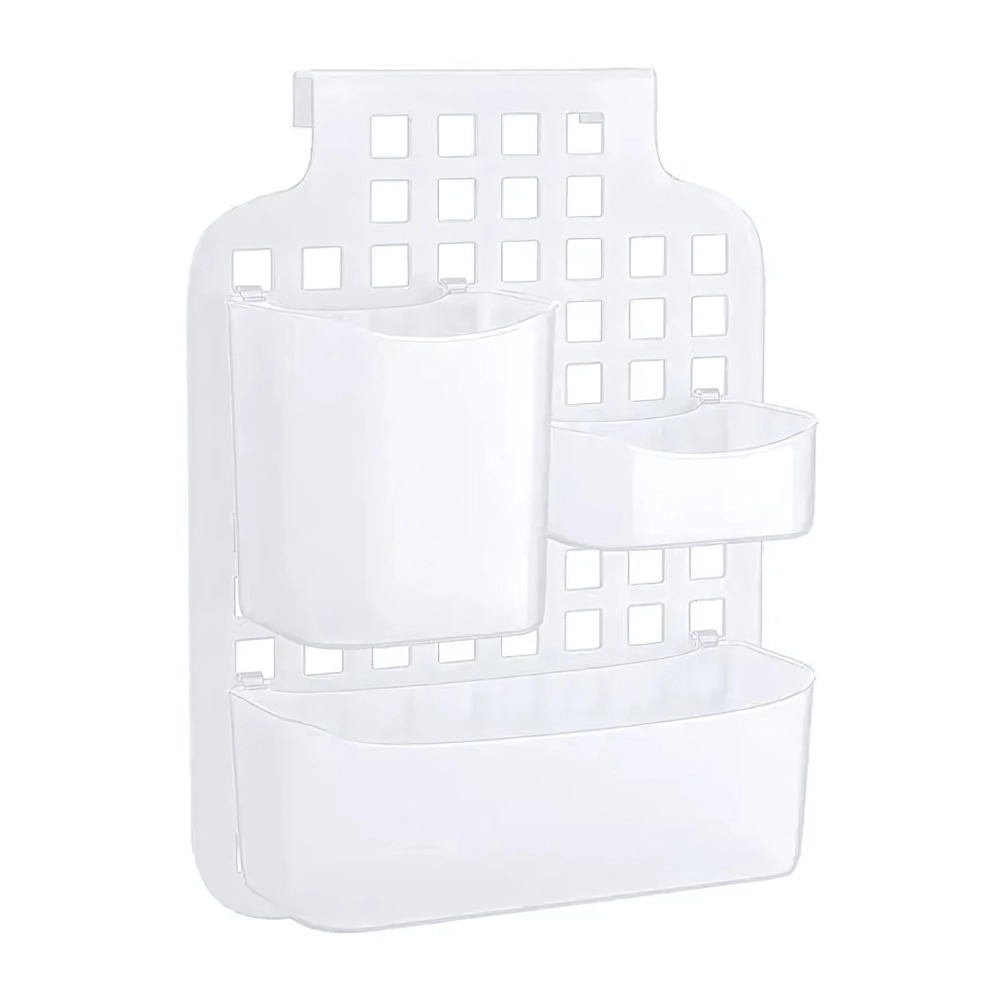 Органайзер навесной с контейнерами Белый 380х100