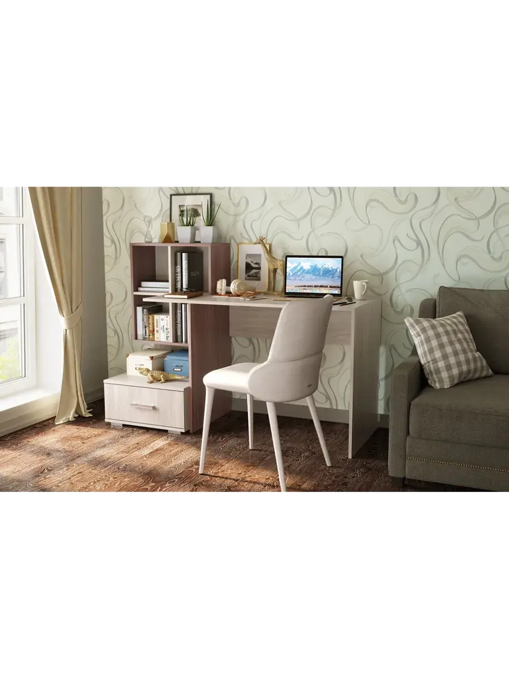 Стол компьютерный ПСК-10 (шимо светлый)