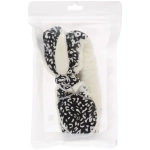 Повязка на голову косметическая «ДАЙМОНД РУШ», леопард, цвет бежевый, черный и коричневый, 20*5.5см (ZIP пакет)