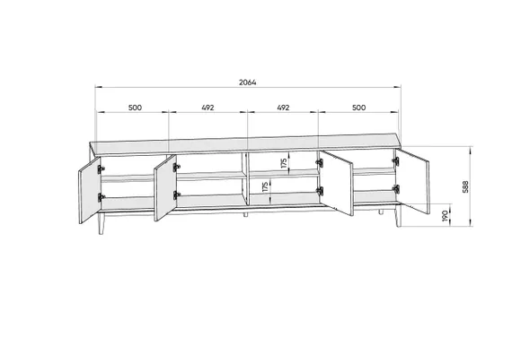 Тумба Fjord 4 двери напольная (темно-серый)