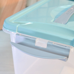 Контейнер 10л с защелками и ручкой "Клик", бирюзовый С274БИР