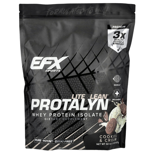 EFX Sports, Protalyn® изолят сывороточного протеина, печенье и крем, 907 г (2 фунта)