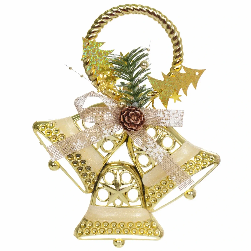 Украшение новогоднее «Звон колокольчиков» 18*23 см, Золото