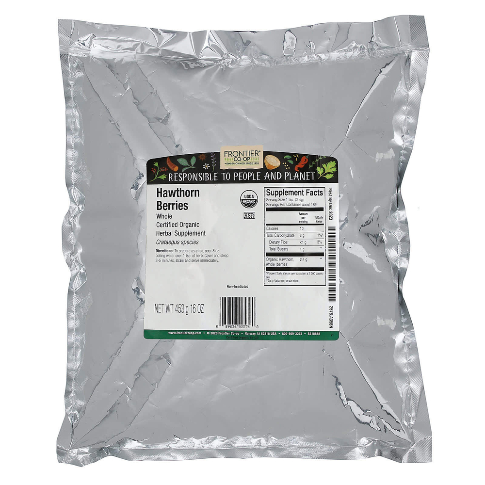 Frontier Co-op, органические цельные ягоды боярышника, 453 г (16 унций)