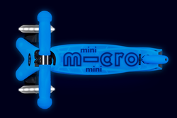 Самокат Mini Micro Deluxe Glow (светящийся) LED арктический синий