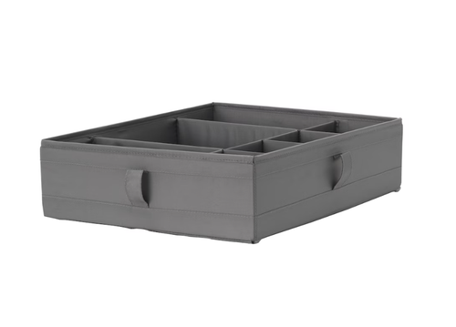 СКУББ SKUBB Ящик с отделениями, 44x34x11 см, серый