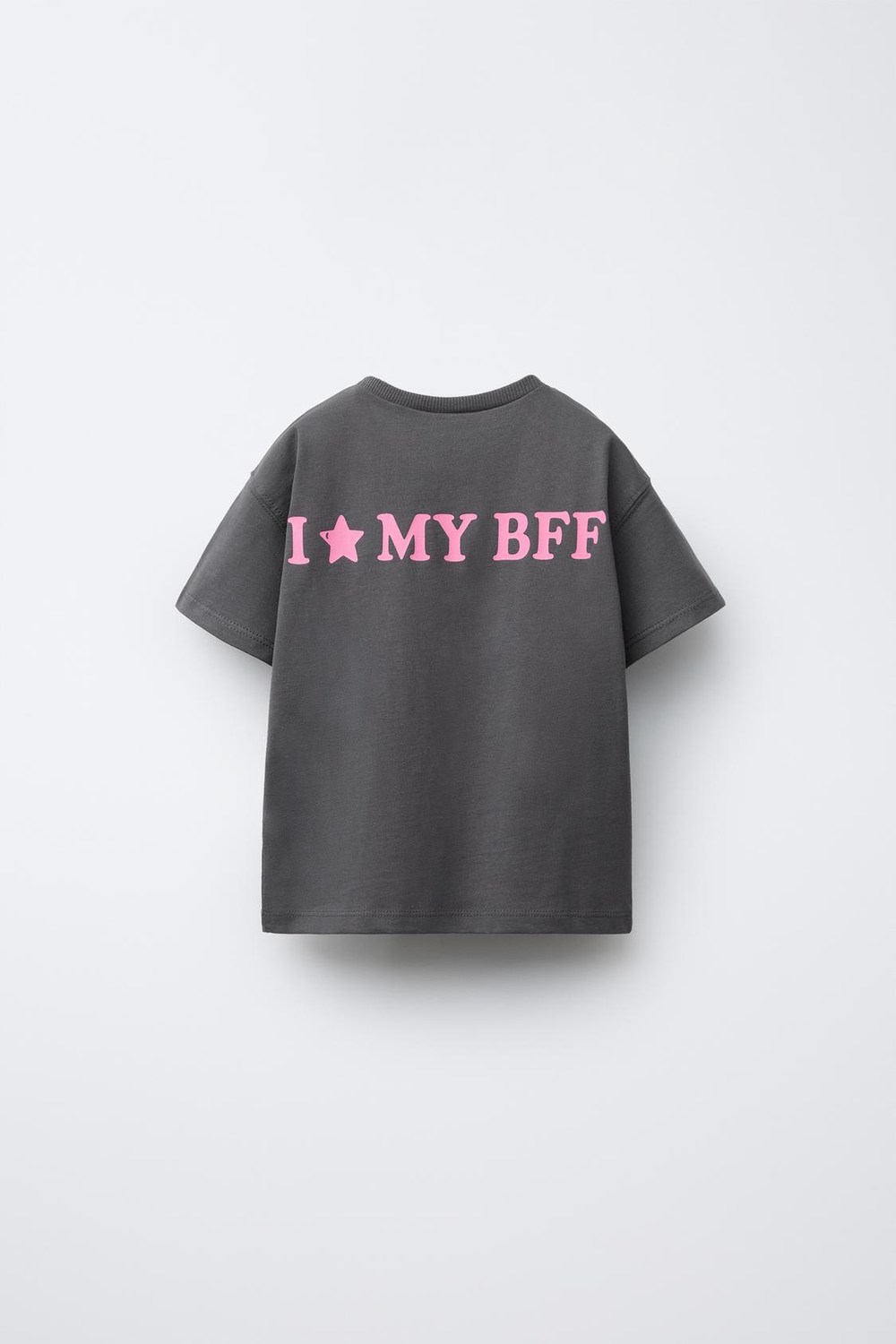 ZARA ФУТБОЛКА С ВЫШИВКОЙ, УГОЛЬНЫЙ