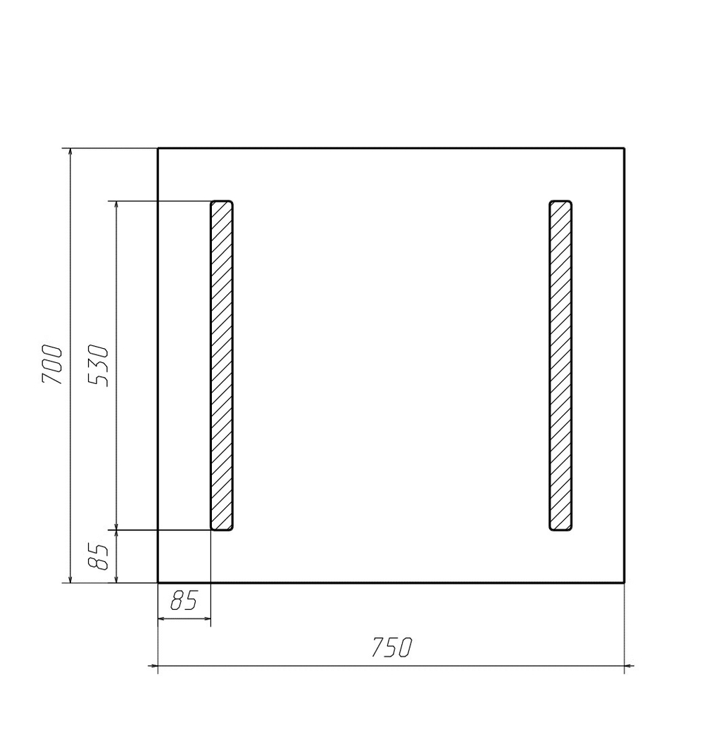 Зеркало Домино Good Light-2 750х700х20 мм сенсорное с подсветкой (GL7013Z)