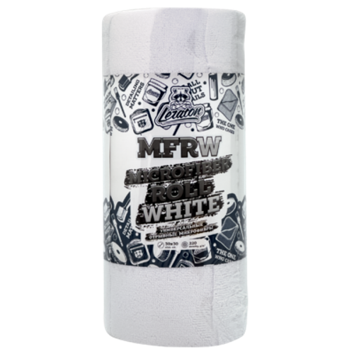 Универсальные отрывные микрофибры (45 шт в рулоне), белые LERATON MFRW MICROFIBER ROLL WHITE 30x30 220 гр/м2