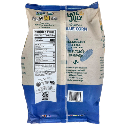 Late July, Organic Tortilla Chips, Blue Corn, 10.1 oz (286 g)