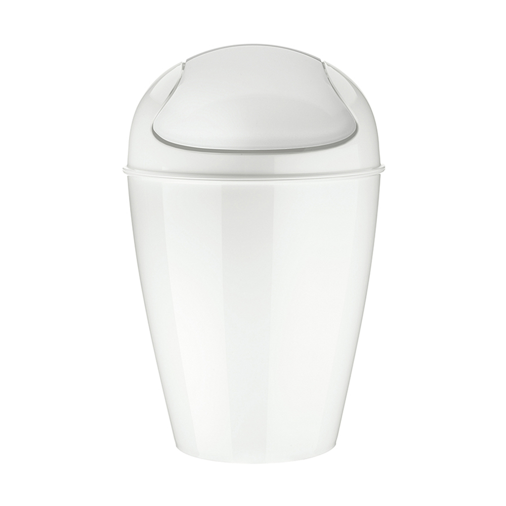 Корзина для мусора с крышкой DEL S, 5 л, белая Koziol