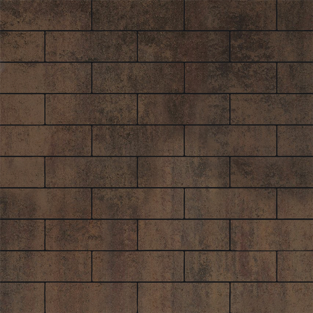 Тротуарная плитка ПРЯМОУГОЛЬНИК 300х100 мм - Листопад гладкий Шелковица