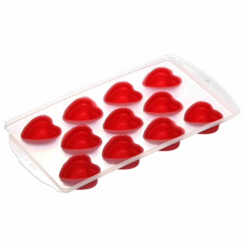 Форма для льда пластиковая с силиконом «Сердце»