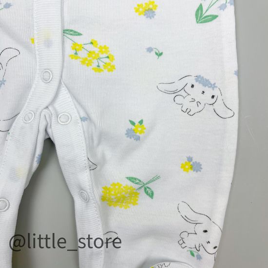 Слип хлопковый "Белые зайчики" на белом