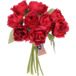 Цветы искусственные «Нежная роза» букет 9шт 23см красные
