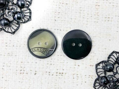 Пуговицы, d 2,5 см, бежевый с чёрным