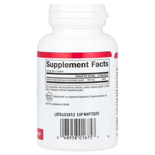 Natural Factors, SelenoExcell, селен, 200 мкг, 90 капсул
