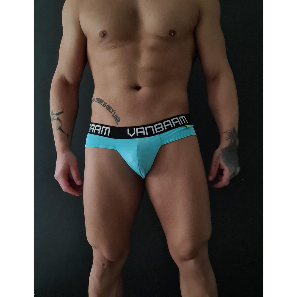 Мужские трусы слипы голубые Van Baam 48145