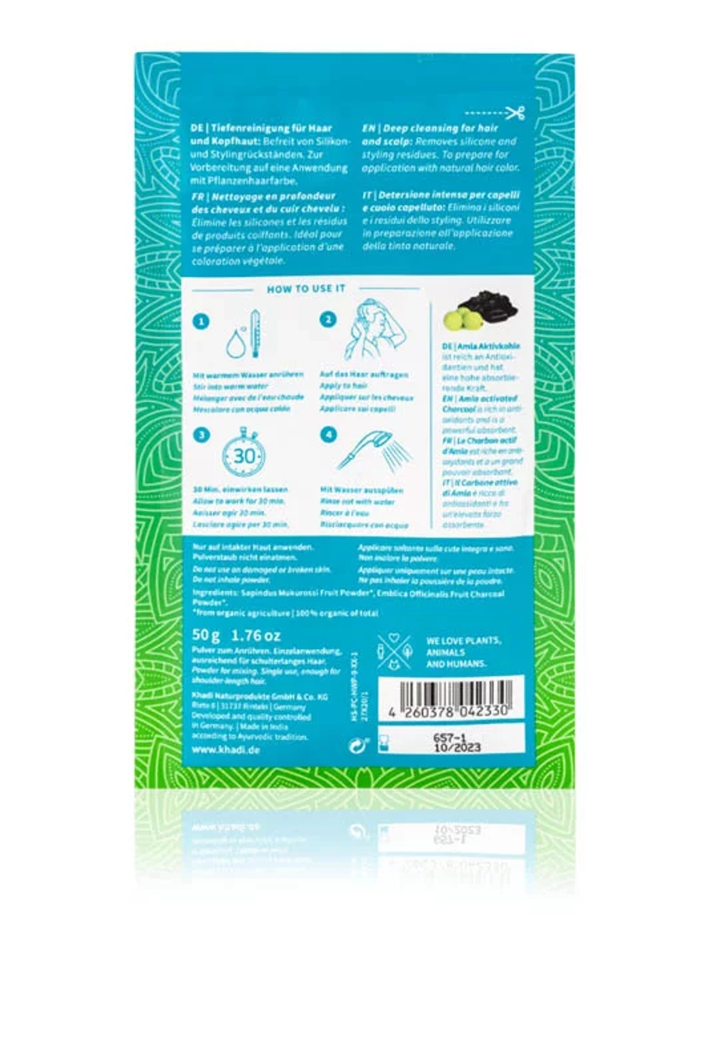 Маска для глубокого очищения волос и кожи головы Khadi Deep Charcoal Cleanse, 50 гр