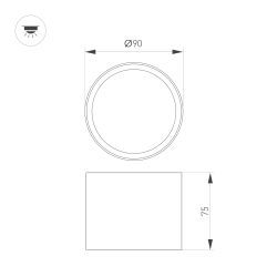 Светильник SP-BISCOTTO-R90-8W Warm3300-MIX (BK-GD, 80 deg, 230V) (Arlight, IP54 Металл, 5 лет) 055025