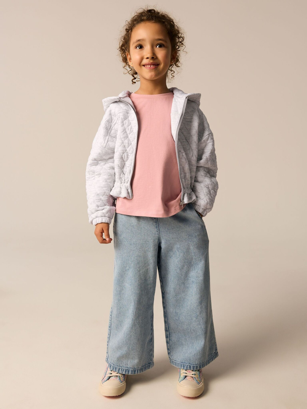 Куртка стеганая с капушоном для девочки Next E61-688, Серый