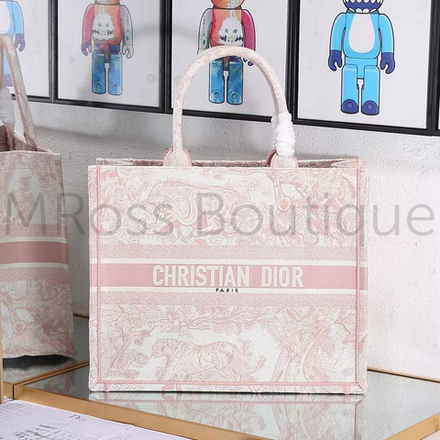 Женская сумка Dior Book Tote розового цвета большая