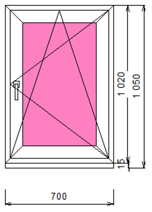 Пластиковое окно 1020 х 700 ТермА Эко